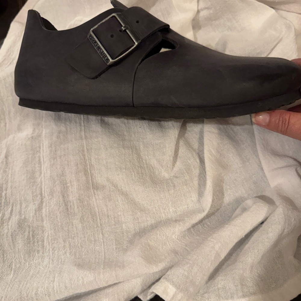 Birkenstock Black Leather Slip-On Clogs - Picture 7 of 16